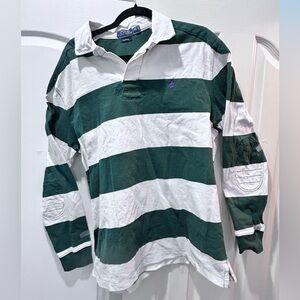 Polo Ralph Lauren Men Rugby Shirt Size Xl Green White